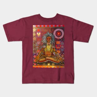 Meditating Indian Chief Kids T-Shirt